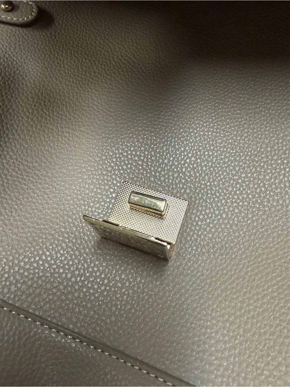 BCBG Taupe Pebble Leather Top-Handle‎ Satchel